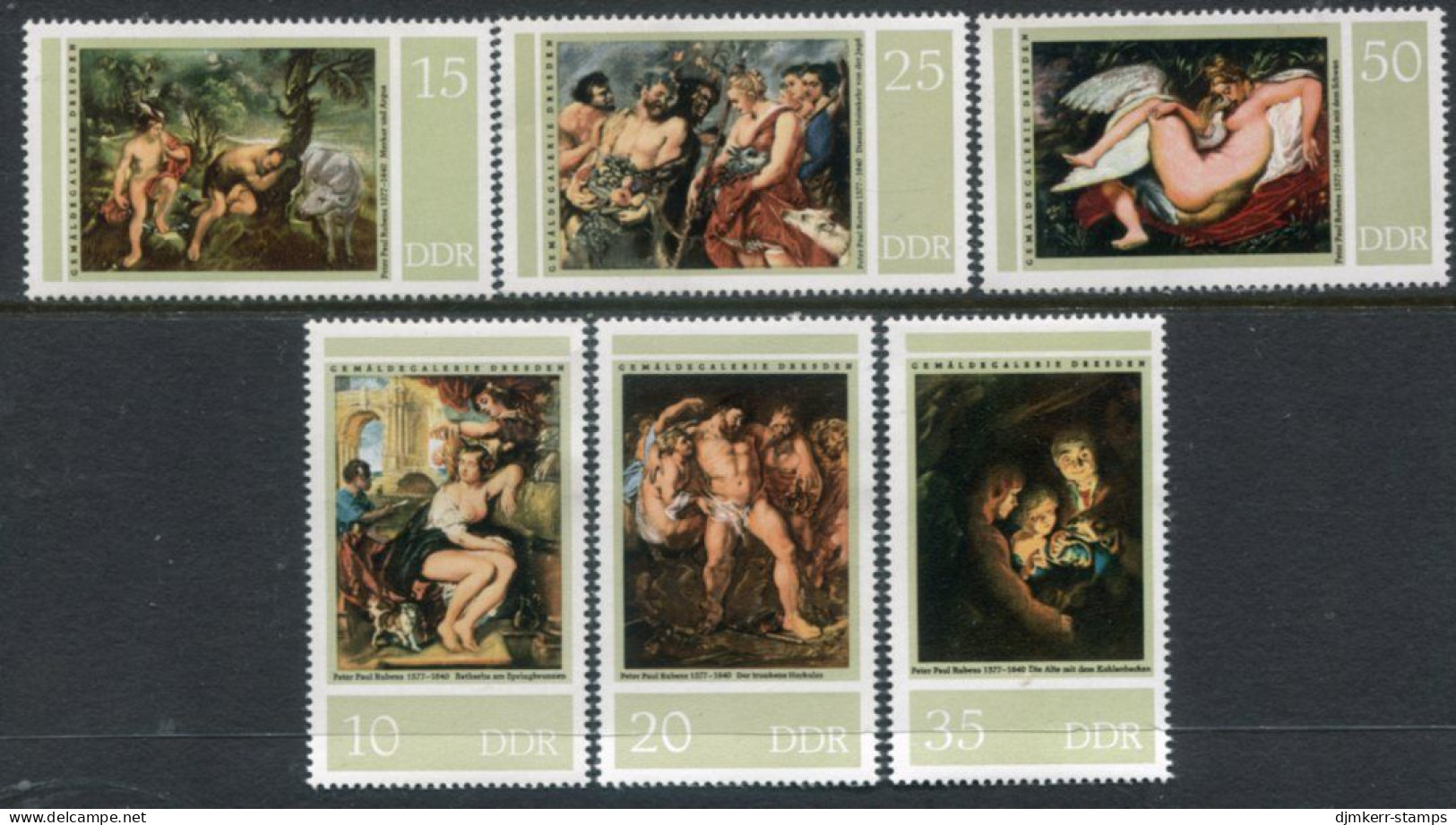 DDR / E. GERMANY 1977 Rubens 400th Anniversary MNH / **.  Michel 2229-34 - Unused Stamps