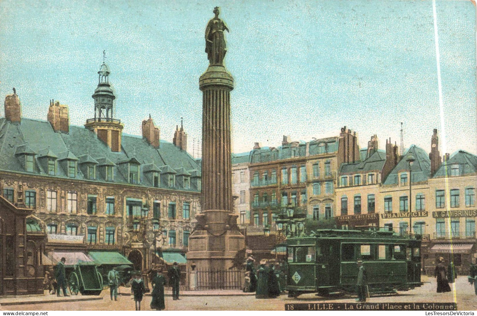 FRANCE - Lille - La Grand 'Place Et La Colonne - Animé - Monument - Carte Postale Ancienne - Lille