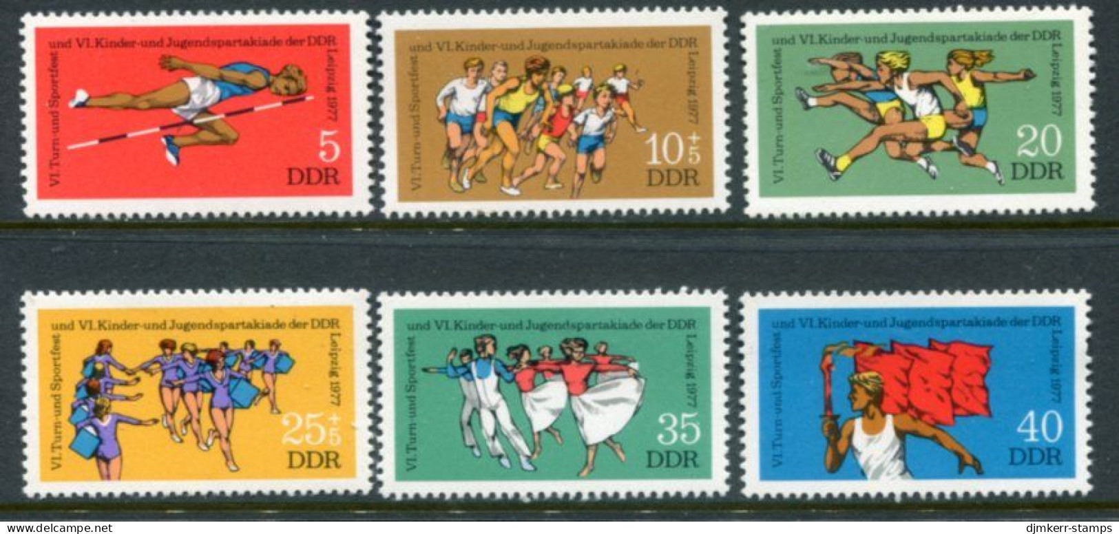 DDR / E. GERMANY 1977 Youth Spartakiad MNH / **.  Michel 2241-46 - Unused Stamps