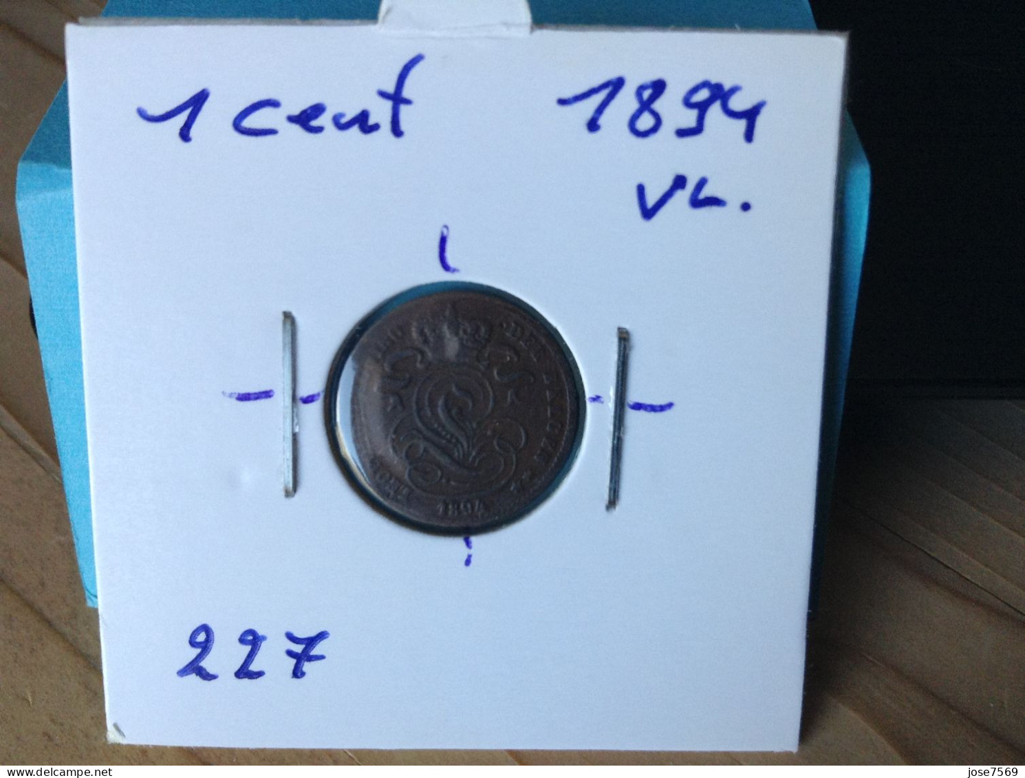 België Leopold II 1 Cent 1894. (Morin 227) - 1 Centime