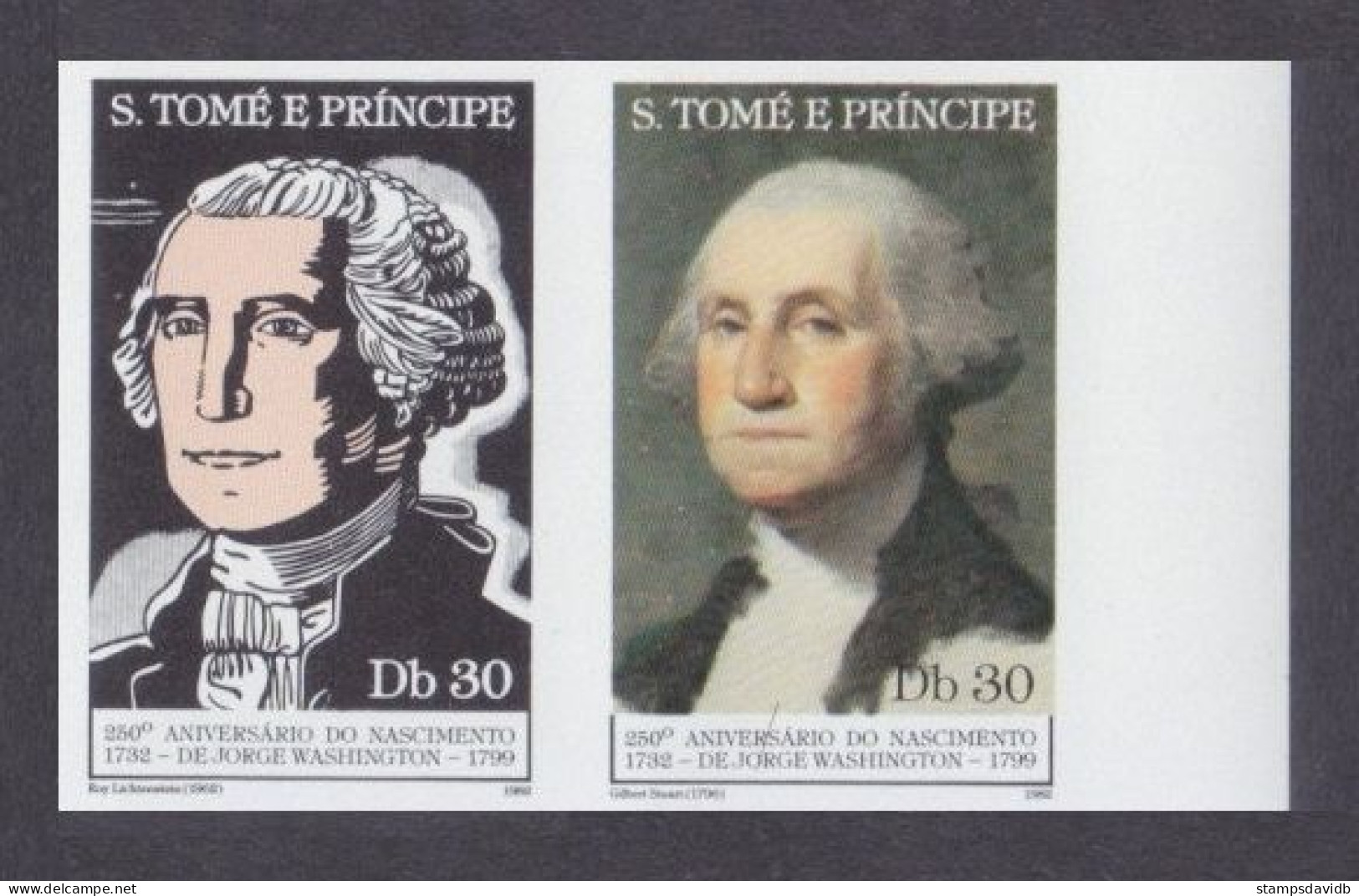1982 Sao Tome And Principe 774b-775bPaar 250 Years Of George Washington 12,00 € - George Washington