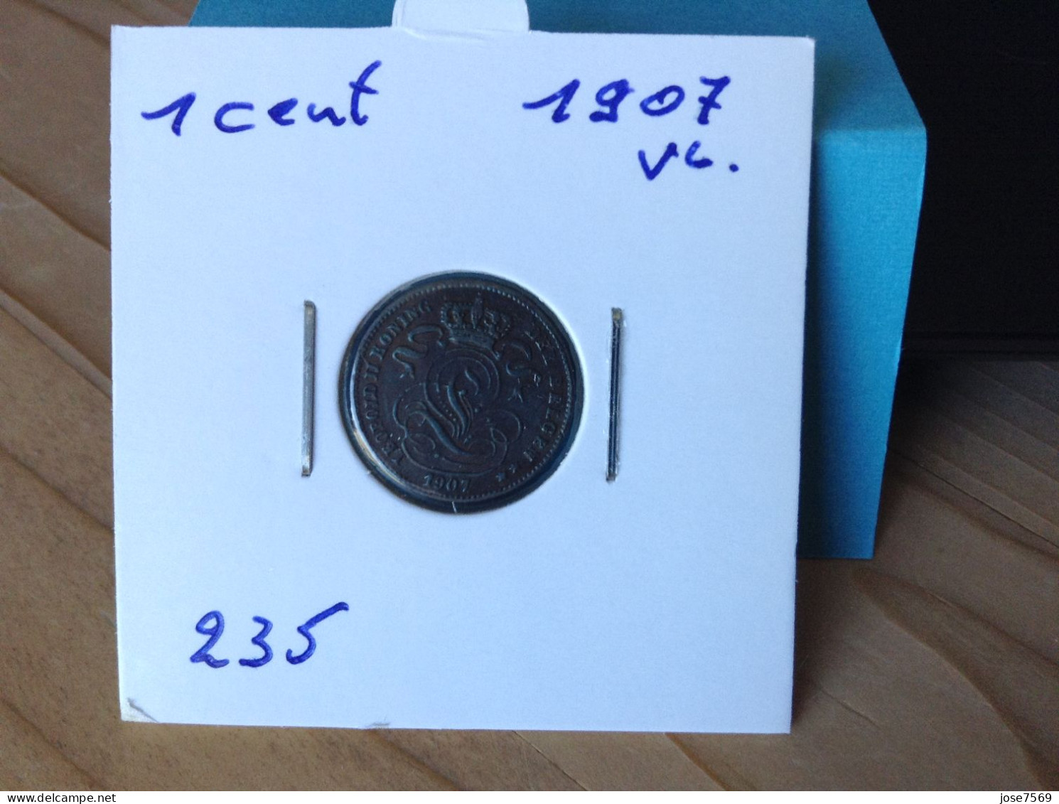 België Leopold II 1 Cent 1907 Vl. (Morin 235) - 1 Cent