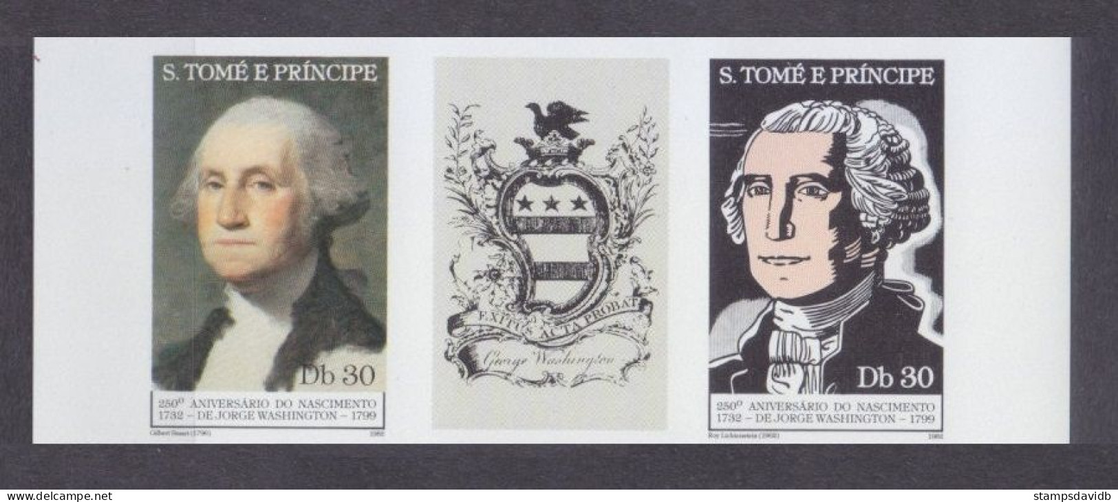 1982 Sao Tome And Principe 774b-775b+Tab 250 Years Of George Washington 12,00 € - George Washington