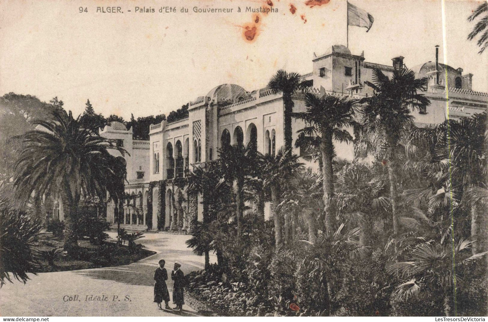 ALGERIE - Alger - Palais D'Eté Du Gouverneur à Mustapha - Coll Idéale P.S - Palmiers - Animé - Carte Postale Ancienne - Algerien