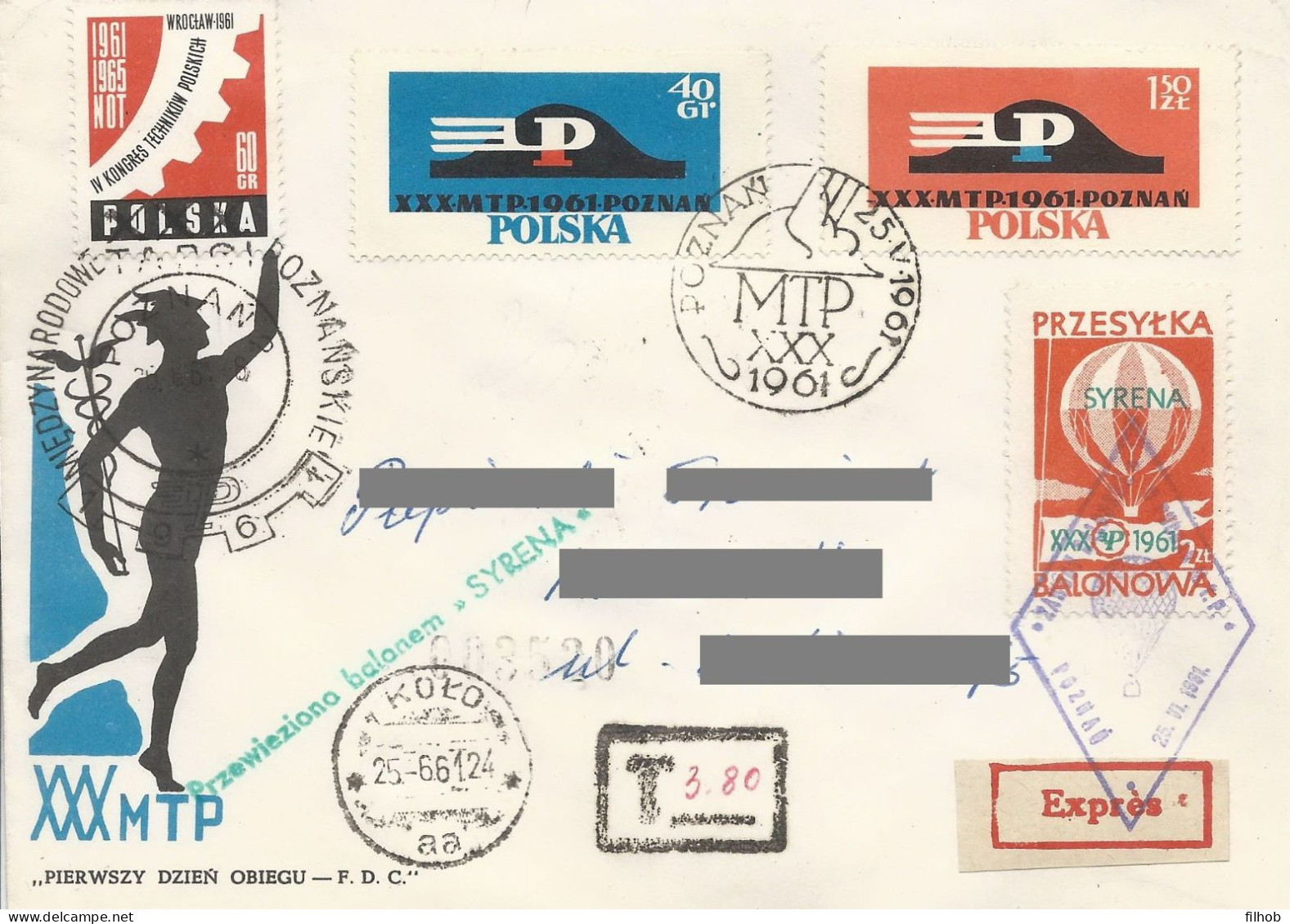 Poland Post - Balloon PBA.1961.poz.syr.04: National Competitions Poznan Syrena - Globos