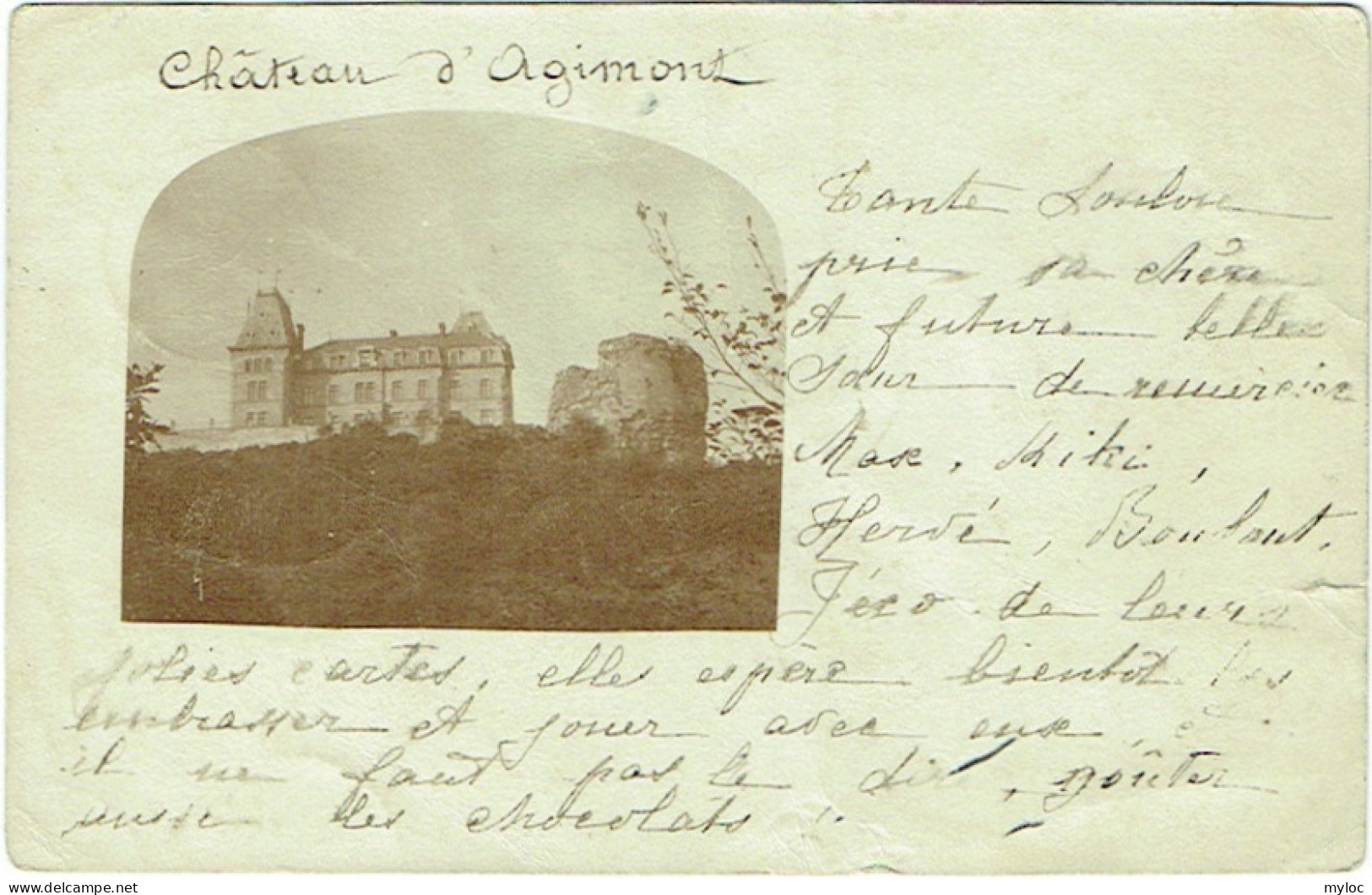 Carte Photo. Hastière. Château D'Agimont. - Hastière