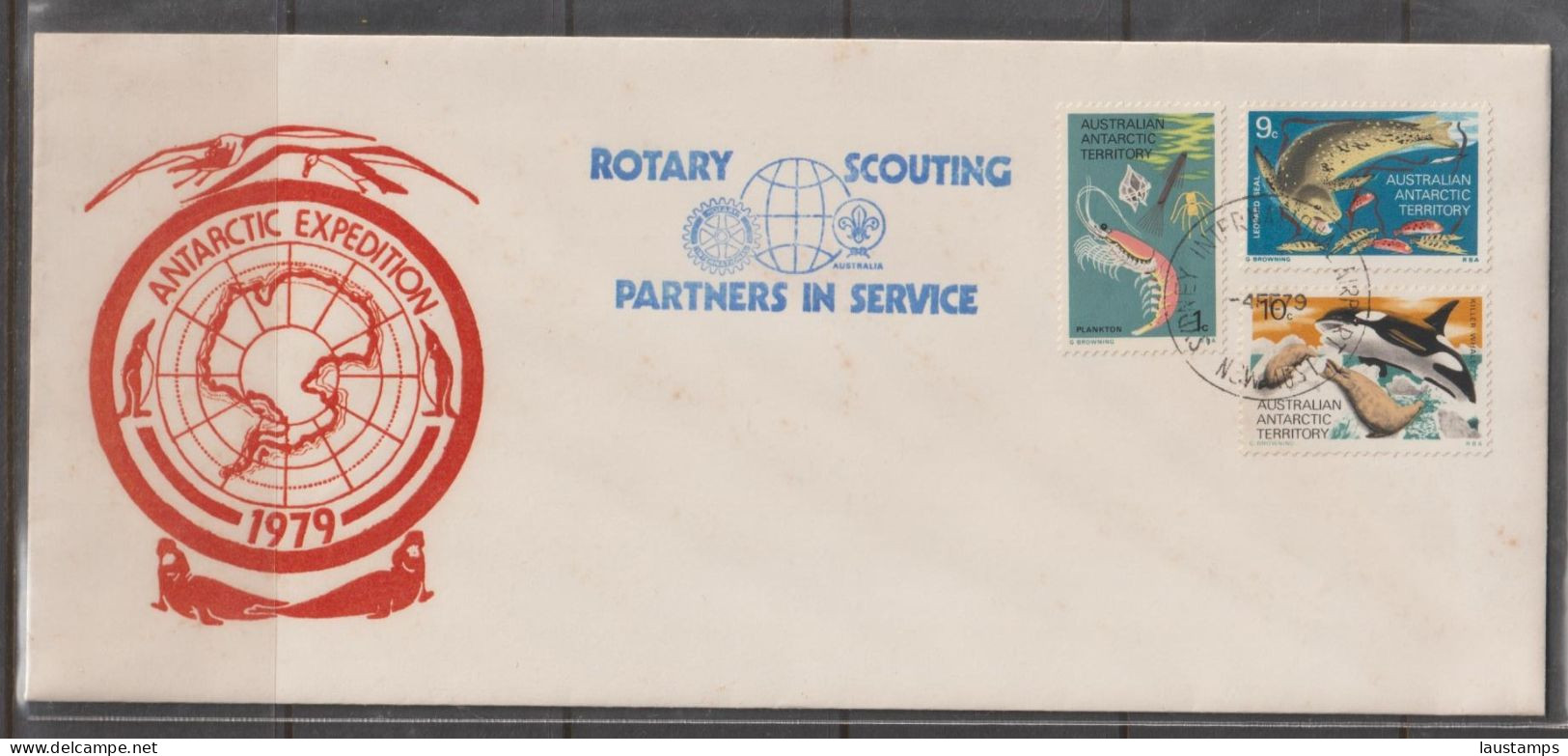 AAT 1979 Rotary, Scouting Partners In Service, Antarctic Expedition Cover - Autres & Non Classés