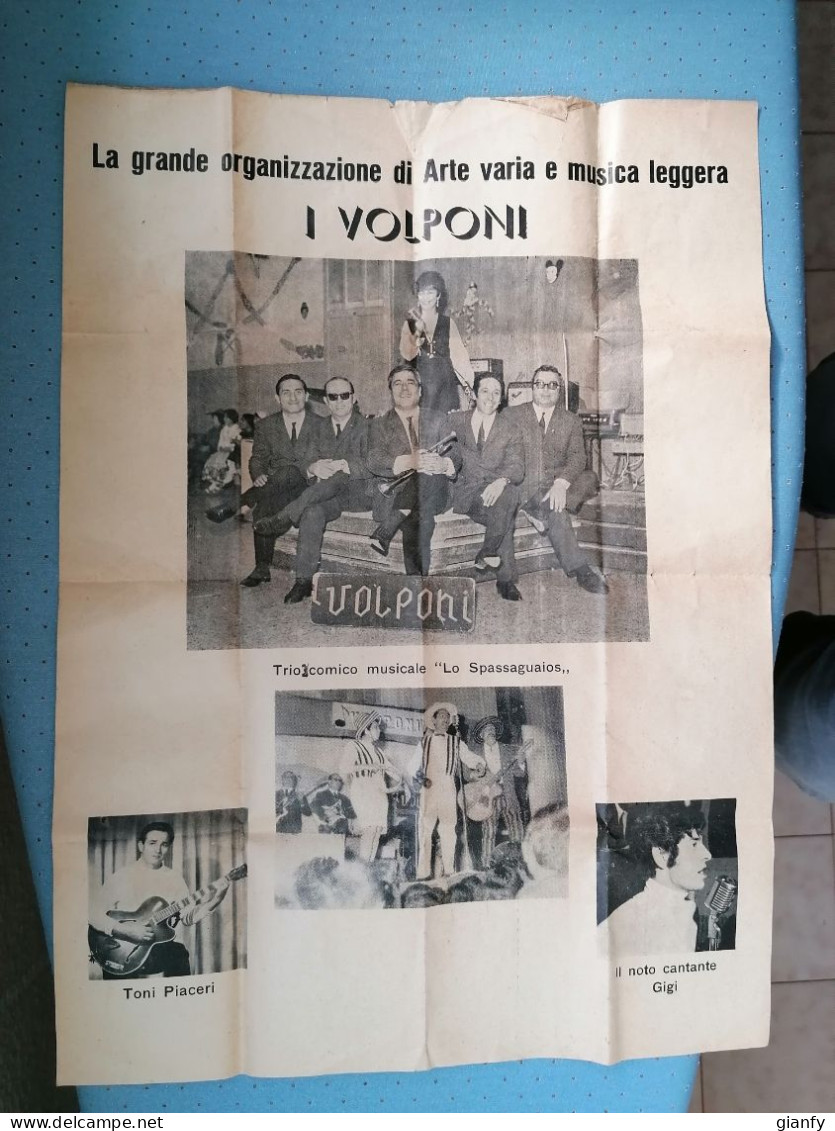 RARO MANIFESTO "ORGANIZZAZIONE I VOLPONI" 1960 CAGLIARI SARDEGNA - Posters