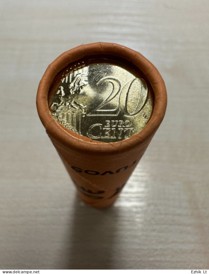 Lithuania 2017 20 Cent UNC Mint Coin Roll. 40 Coins X 20 Cent. KM# 209 Rare - Rollen