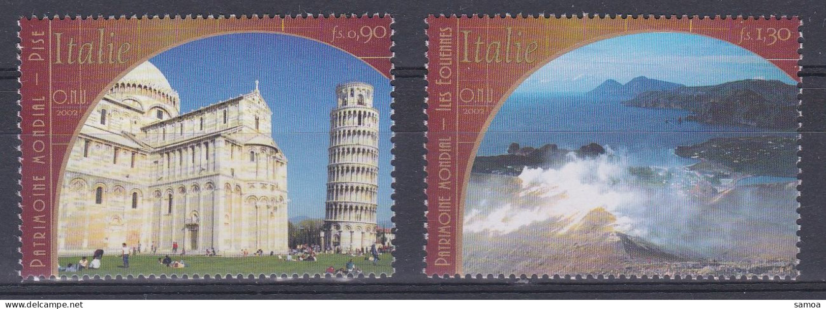 NU Genève 2002 461-62 ** Italie Cathédrale Tour De Pise Îles Éoliennes - Unused Stamps