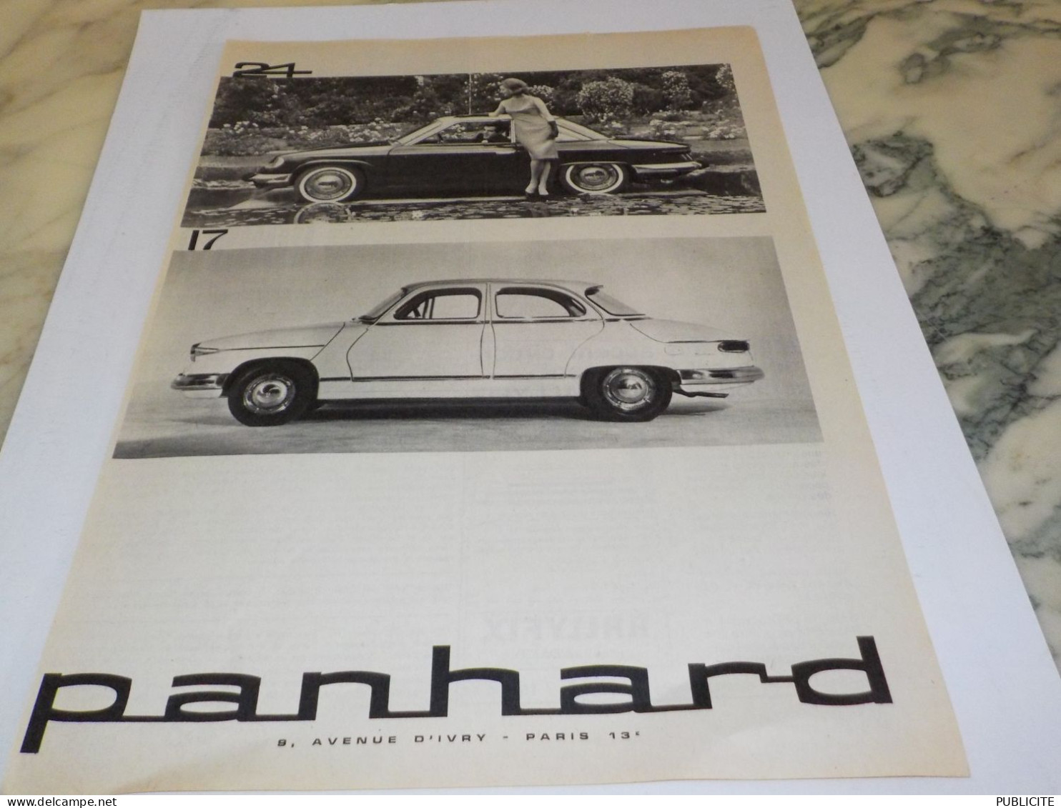 ANCIENNE PUBLICITE   VOITURES  PANHARD 1963 - Voitures