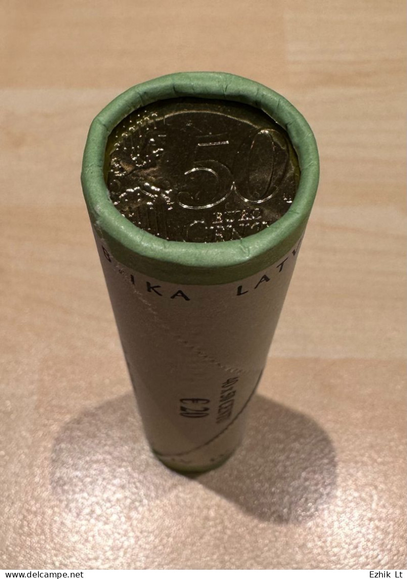 Latvia 2014 50 Cent UNC Mint Coin Roll. 40 Coins X 50 Cent. KM# 155 - Rolls