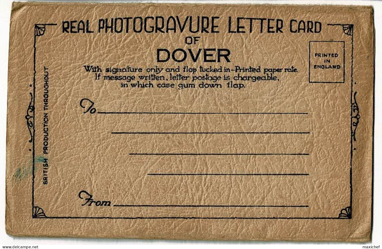 Real Photogravure Letter Card - 5 Vues Format Cartes Postales - Dover - Pas Circulé - Dover