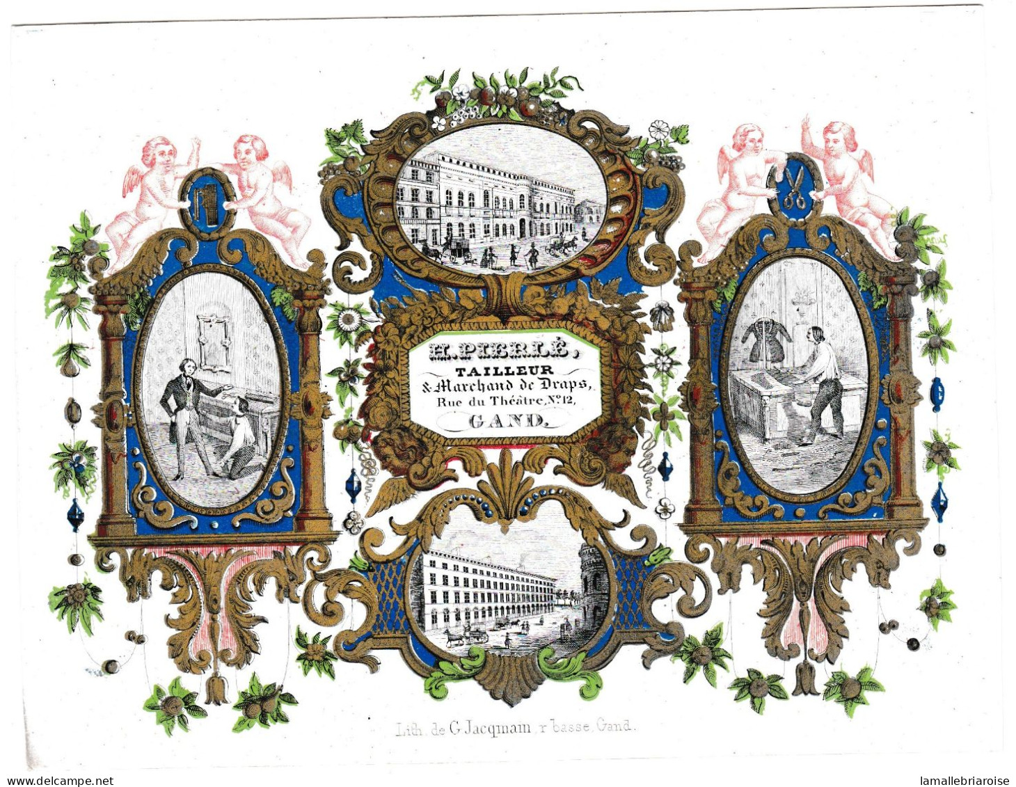 Belgique "Carte Porcelaine" Porseleinkaart, H. Pierlé, Tailleur, Gand, Gend, Dim:177 X 136mm - Cartes Porcelaine