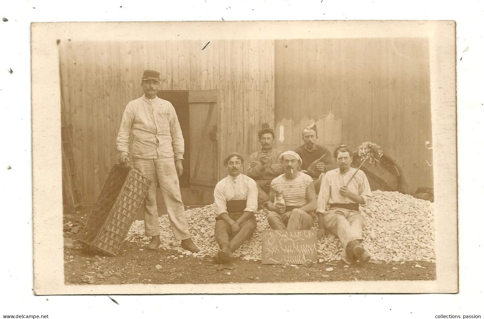 JC, Cp, Carte Photo Chavance, Sables D'Olonne, 85, , Militaria, Militaires Du 1 Er Régiment, Les Cuisiniers Réunis - Personen