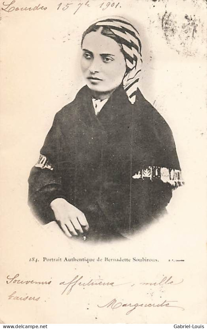 Lourdes Portait Authentique De Bernadette Soubirous 1901 Cachet Martigny - Femmes Célèbres