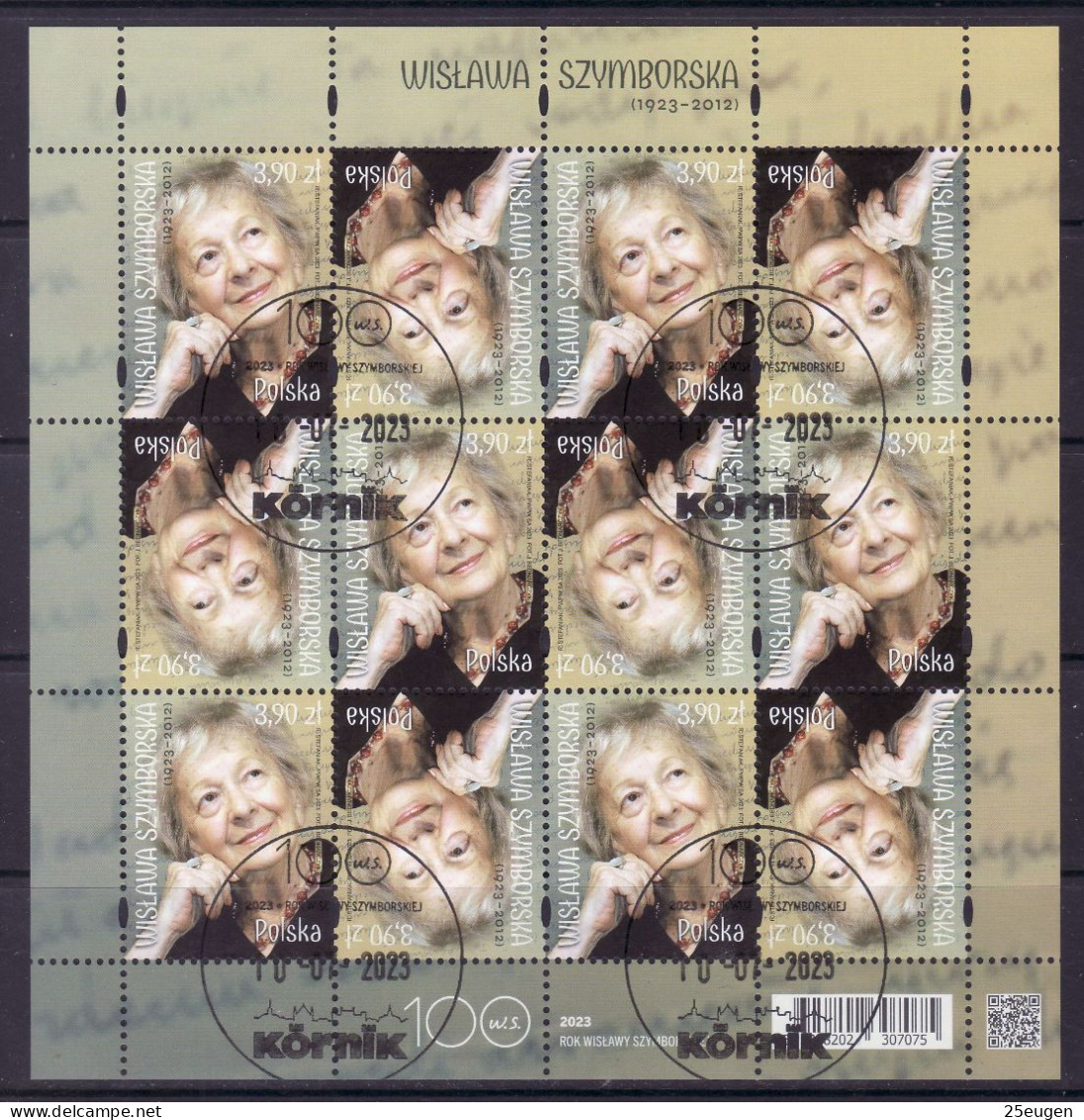 POLAND 2023  Wisława Szymborska  MS  USED - Used Stamps