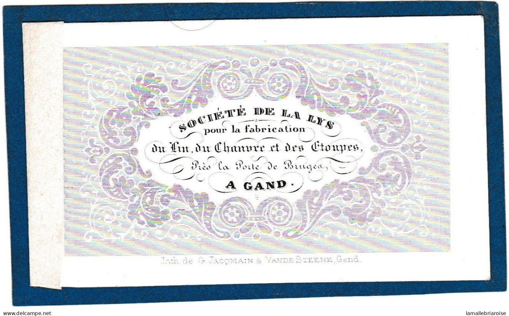 Belgique "Carte Porcelaine" Porseleinkaart, Societé De La Lys, Lin Chanvre, étoupes, Gand, Gend, Dim:100 X 58mm - Porcelana