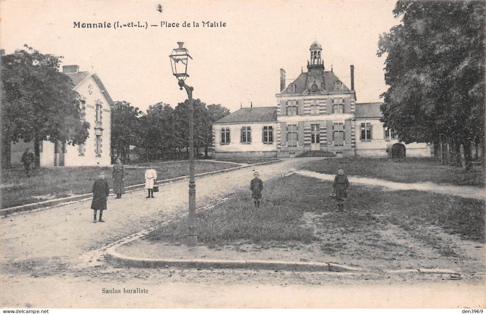 MONNAIE (Indre-et-Loire) - Place De La Mairie - Lampadaire - Ecrit (2 Scans) - Monnaie