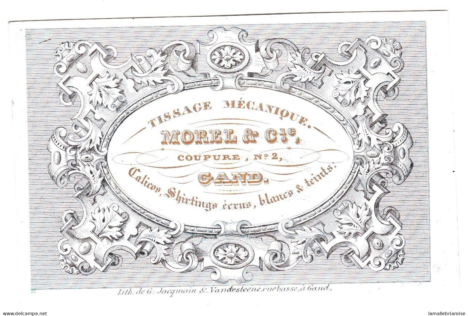 Belgique "Carte Porcelaine" Porseleinkaart, Tissage Mécanique, Morel & Cie Gand, Gend, Dim:107 X 69mm - Porzellan