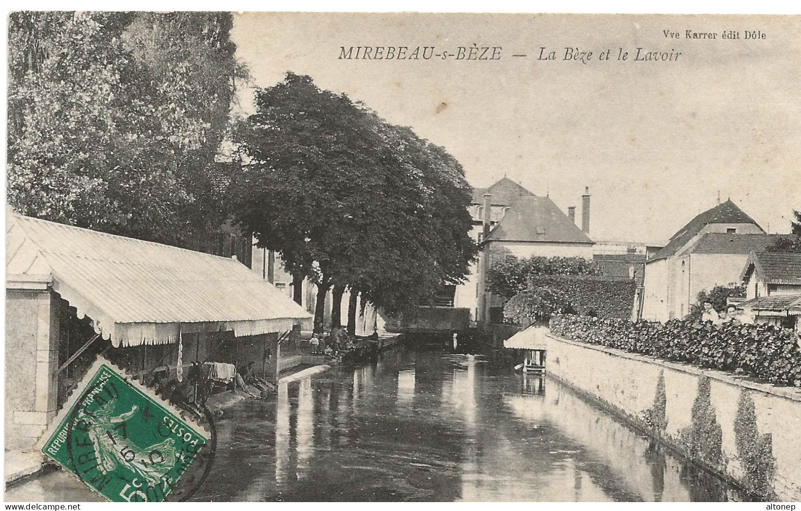 Mirebeau Sur Bèze : La Bèze Et Le Lavoir (Editeur Vve Karrer, Dôle) - Mirebeau