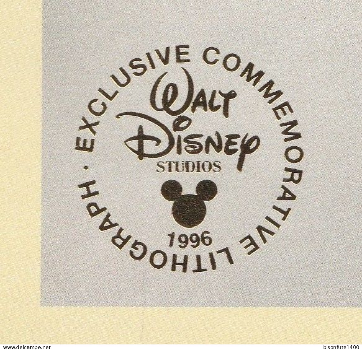 Lithographie Disney : Pocahontas, Avec Cachet "Exclusive Commémorative Lithographie Studio DISNEY 1996" - Serigraphies & Lithographies