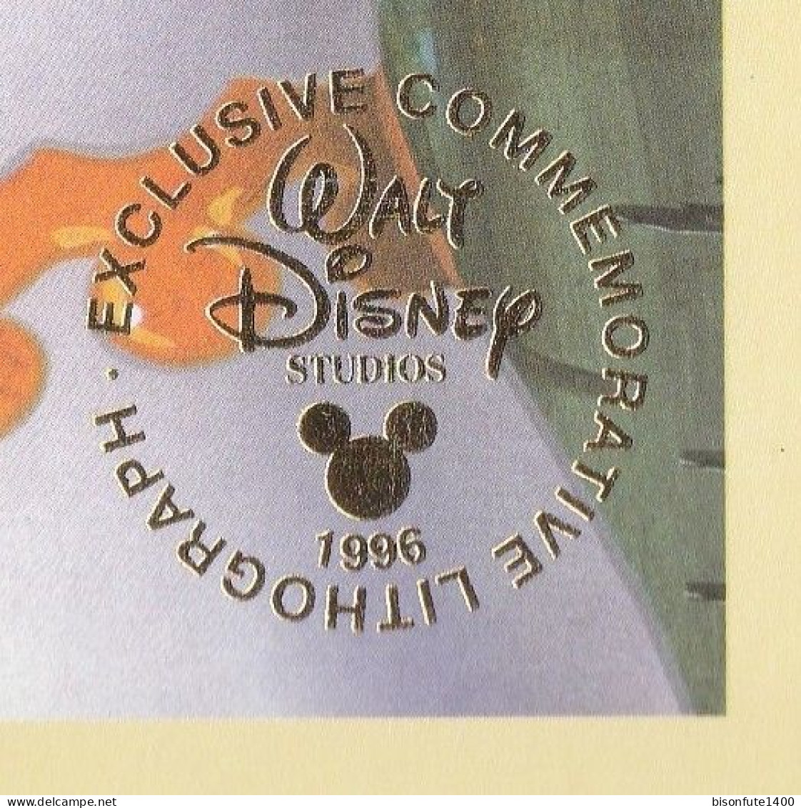 Lithographie Disney : Pocahontas, Avec Cachet "Exclusive Commémorative Lithographie Studio DISNEY 1996" - Serigraphies & Lithographies