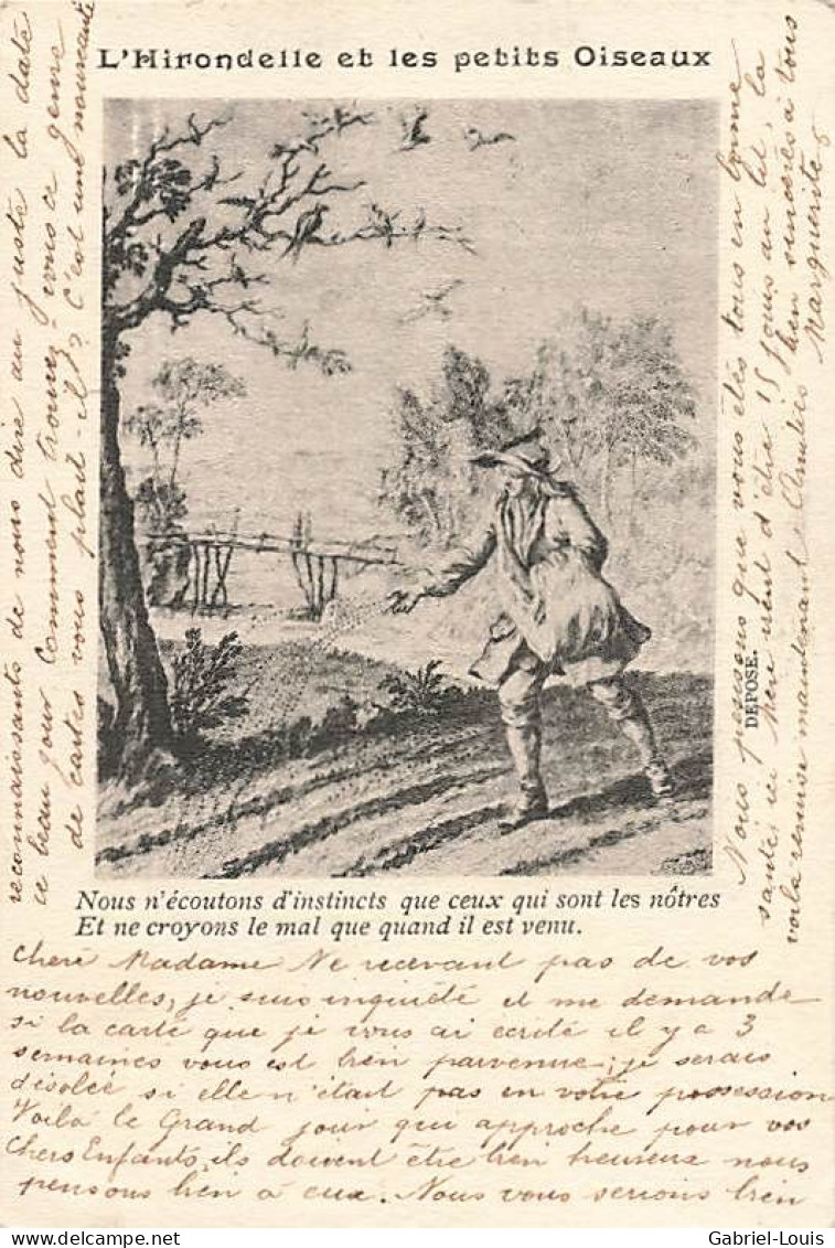 L'Hirondelle Et Les Petits Oiseaux Fable De La Fontaine Jean 1901 - Fairy Tales, Popular Stories & Legends