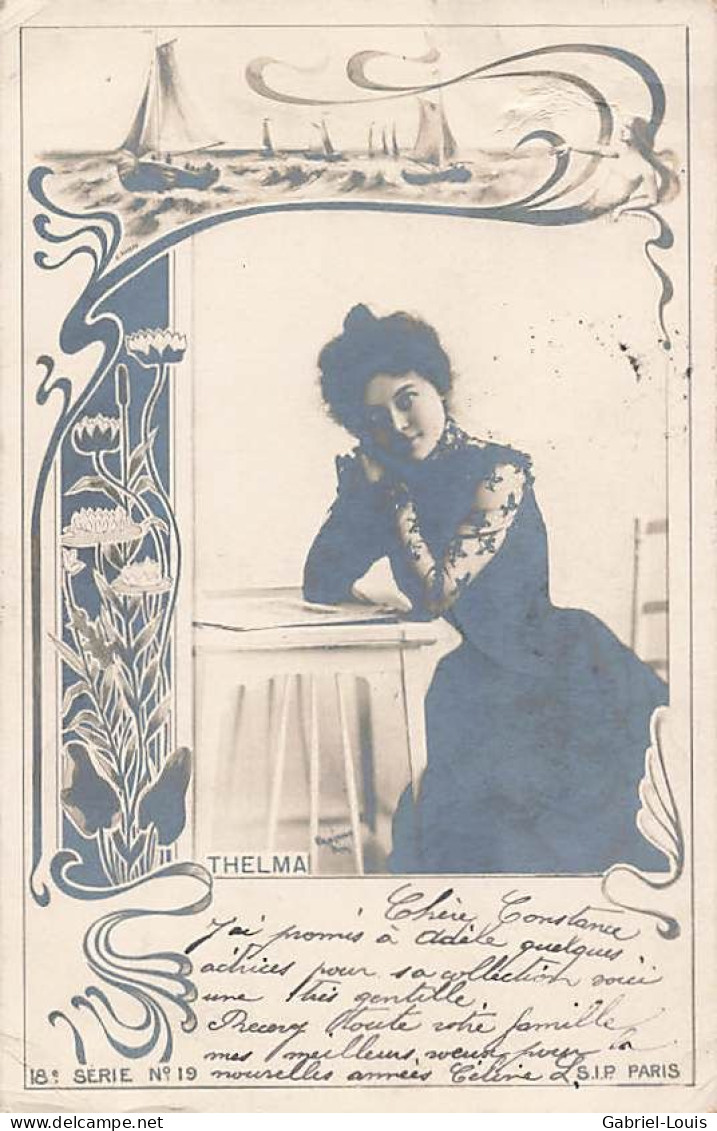 Thelma Paris Cachet 1901 Art Nouveau Jugendstil Artiste - Artiesten
