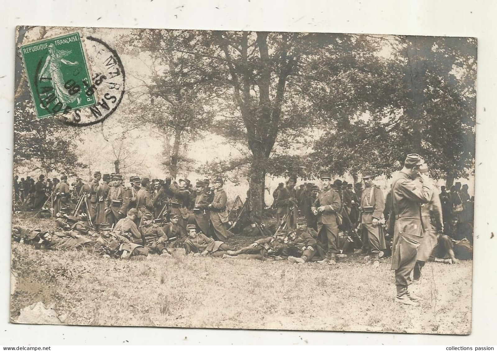 JC, Cp, Carte Photo H. Marquet, 40, MONT DE MARSAN,  Militaria, Militaires, Voyagée 1909 - Characters