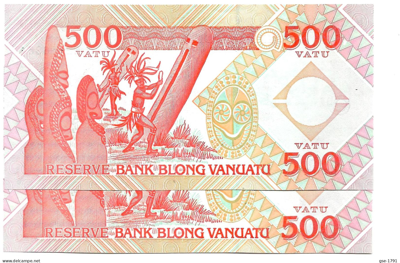 VANUATU Bank De RESERVE # 12,fil D'argent  Série EE   2 Billets à Suivre NEUFS - Vanuatu