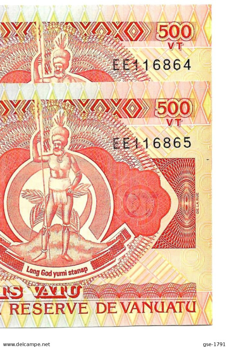 VANUATU Bank De RESERVE # 12,fil D'argent  Série EE   2 Billets à Suivre NEUFS - Vanuatu