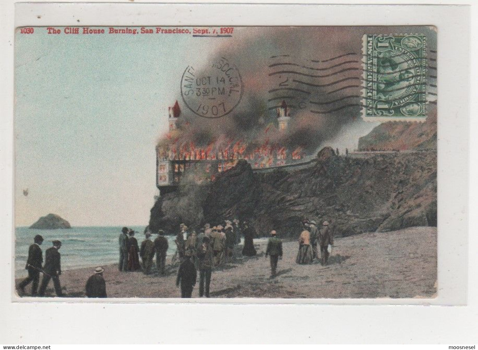 Antike Postkarte  THE CLIFF HOUSE BURNING, SEPT. 1907 - San Francisco