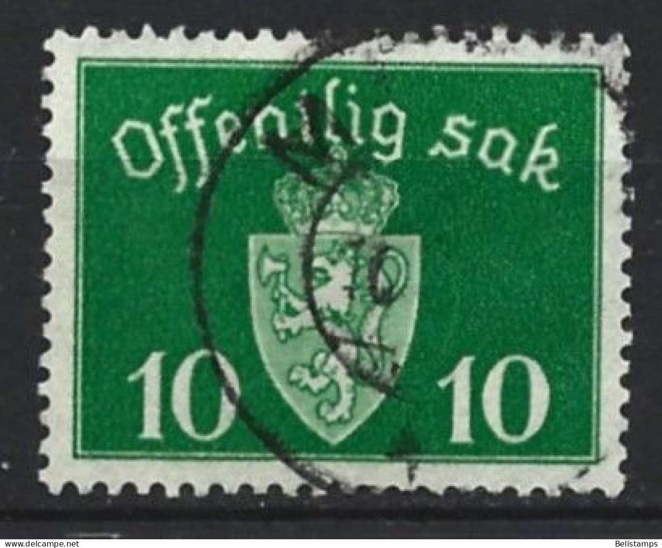 Norway 1941. Scott #O35 (U) Coat Of Arms - Servizio