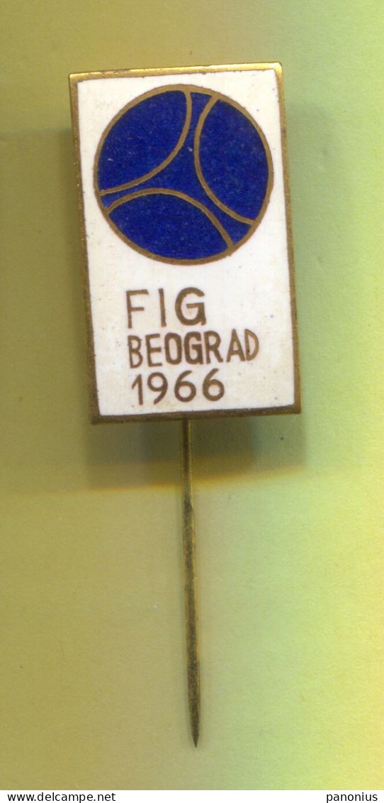 Gymnastic Gym - FIG International Federation Congress 1966. Vintage Pin Badge Abzeichen, Enamel - Gymnastique