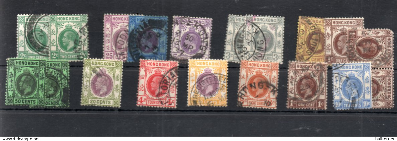 HONG KONG - USED SELECTION OF 19  CIRCA 1903/1912 - Used Stamps