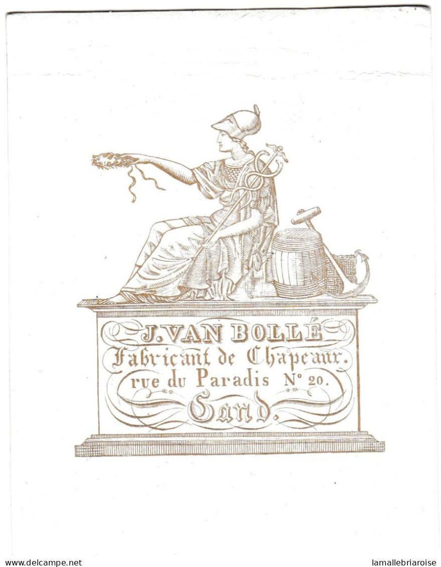 Belgique "Carte Porcelaine" Porseleinkaart,J. Van Bollé, Fabricant De Chapeaux, Gand, Gend, Dim:74 X95mm - Porzellan