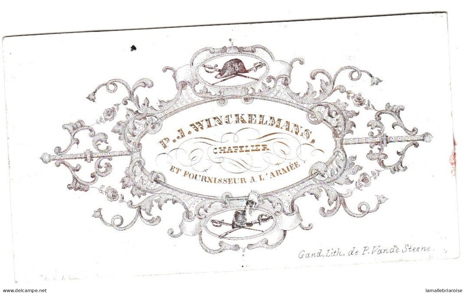 Belgique "Carte Porcelaine" Porseleinkaart, P. J. Winckelmans, Chapelier, Gand, Gend, Dim:87 X 48mm - Porzellan