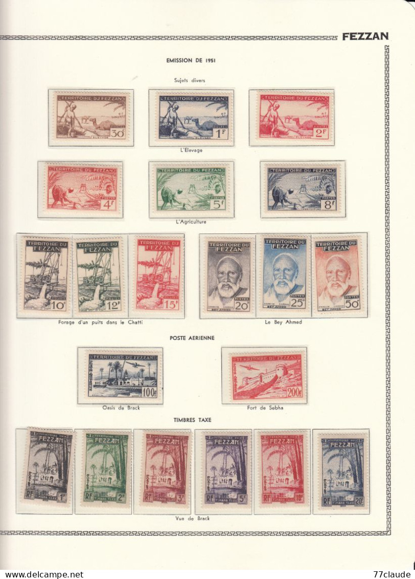 FEZZAN TERRITOIRE MILITAIRE 1946/1951 N°28/67* TAXE N° 6/11* P.A N° 4/7* - Used Stamps