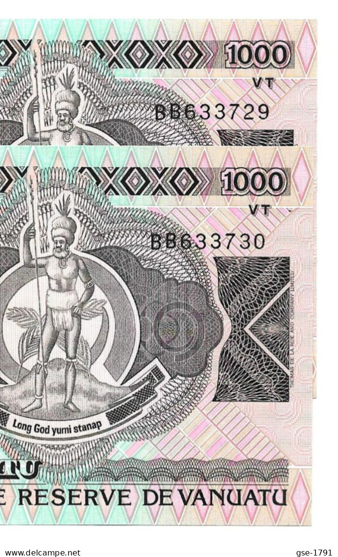 VANUATU Banque De RESERVE # 6,  Série BB   2 Billets à Suivre NEUFS - Vanuatu