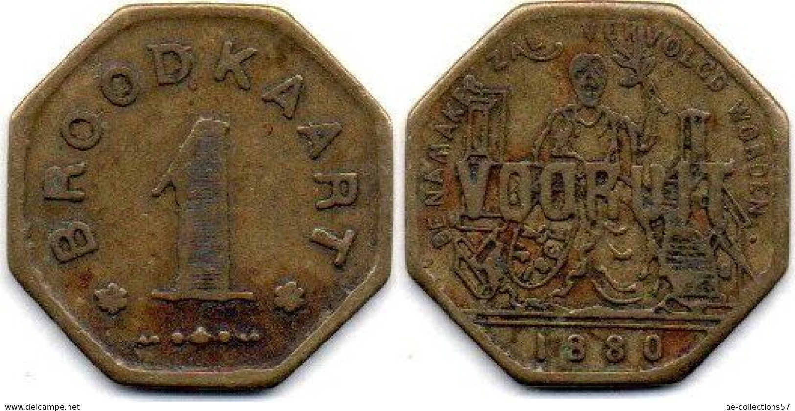 MA 23248 / Belgique - Belgien - Belgium Jeton 1880 Bon Pour Un Pain TB+ - Profesionales / De Sociedad