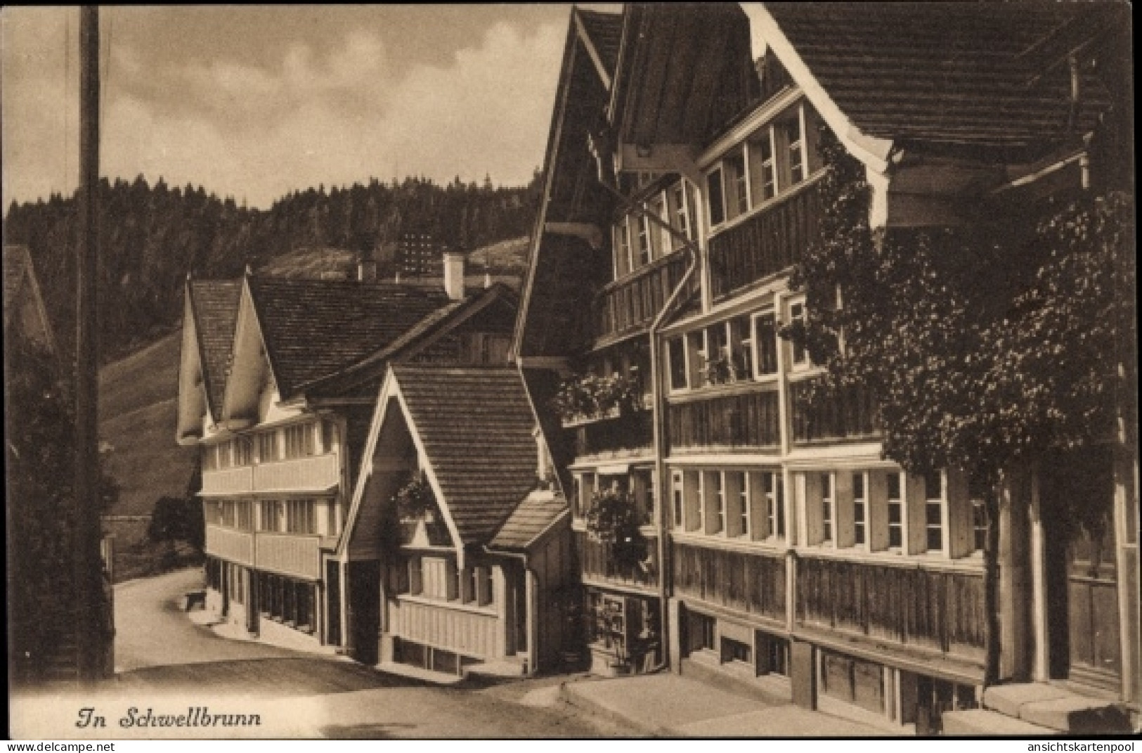 CPA Schwellbrunn Halbkanton Appenzell Außerrhoden, Straßenpartie Im Ort - Schwellbrunn