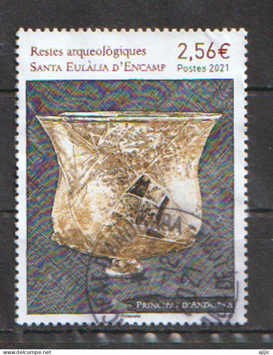 ANDORRA. Restes Arqueologiques - Santa Eulàlia D'Encamp. 2021. Timbre Oblitéré, 1 ère Qualité. Haute Faciale - Used Stamps