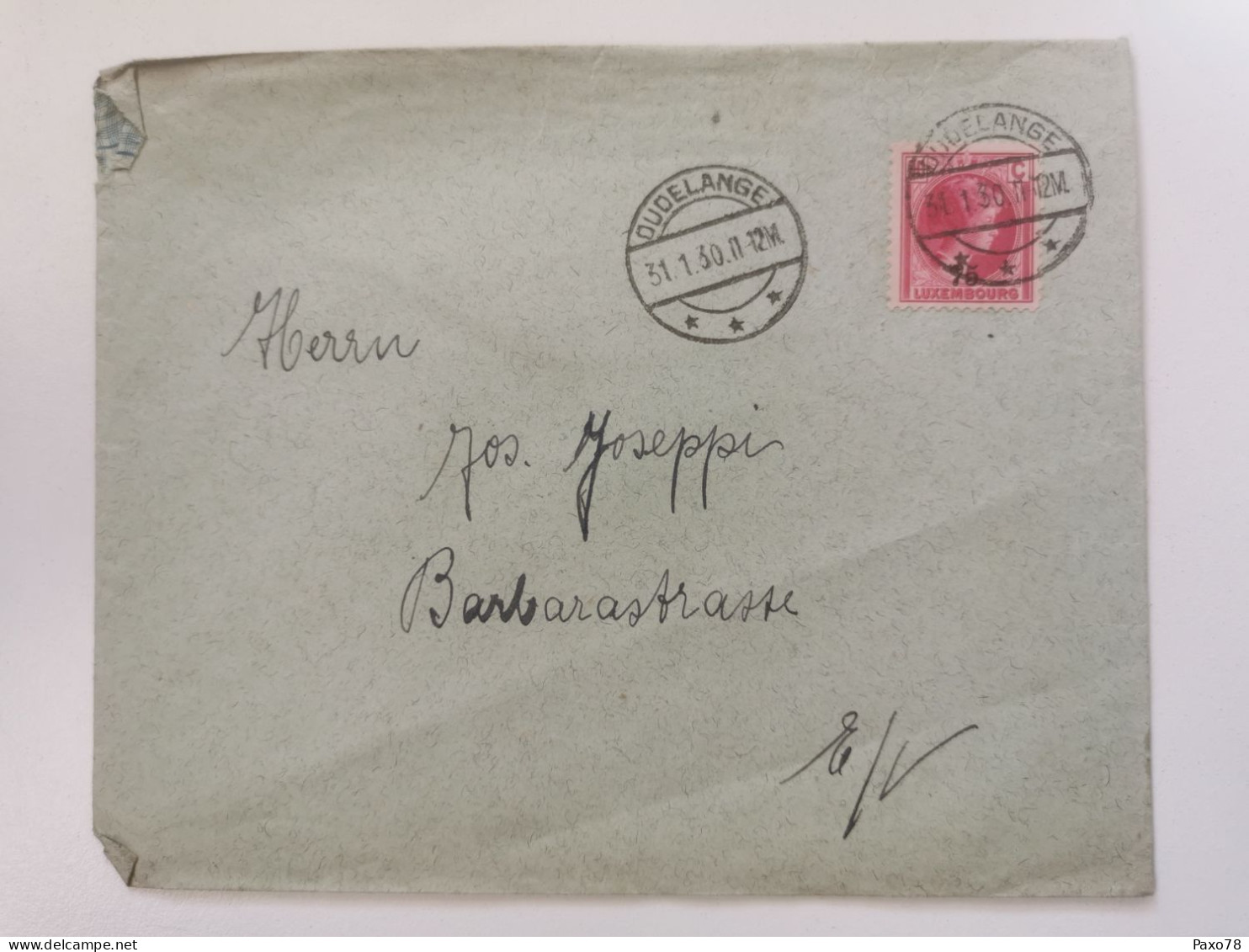 Enveloppe, J. P. Wagener , Dudelange 1930 - Brieven En Documenten