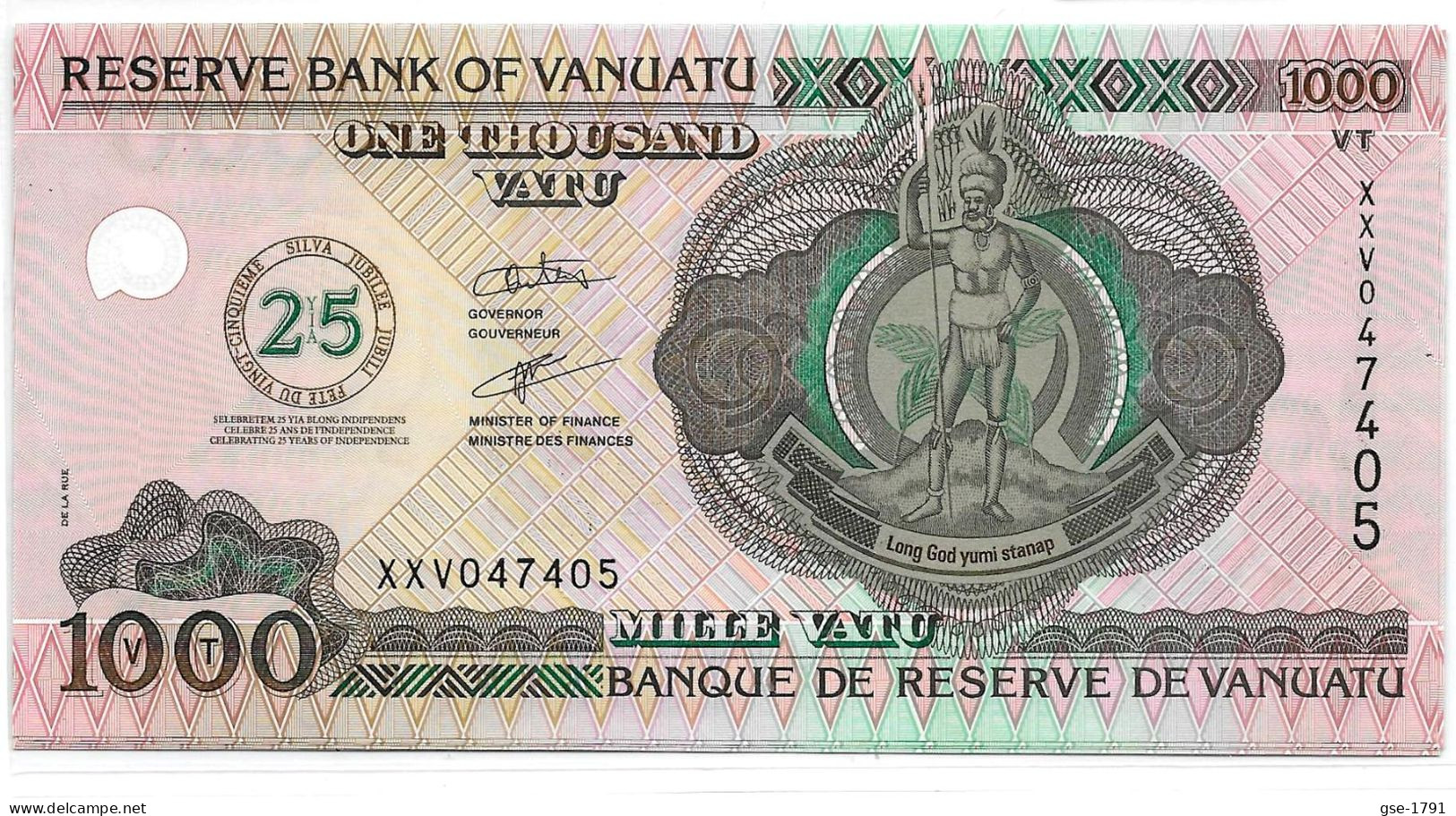 VANUATU Banque De RESERVE #11,  JUBILE D'argent 25 Ans Spécial Surcharge  Billets NEUFS - Vanuatu