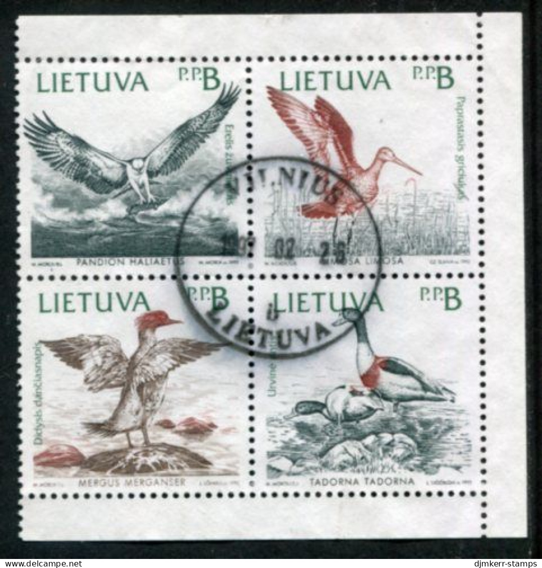 LITHUANIA 1992 Birds Of The Baltic  Used.  Michel 501-04 - Lithuania
