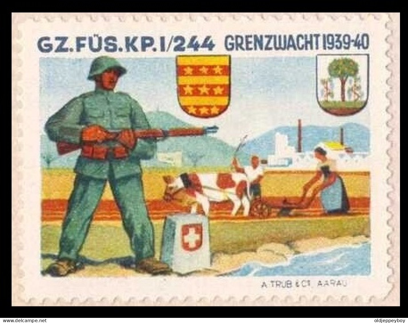 Suisse /Schweiz/Switzerland // Vignette / GZ.FUS.KP.I/244 Füsilier Infantrie Grenzwacht 1939/40 - Vignetten