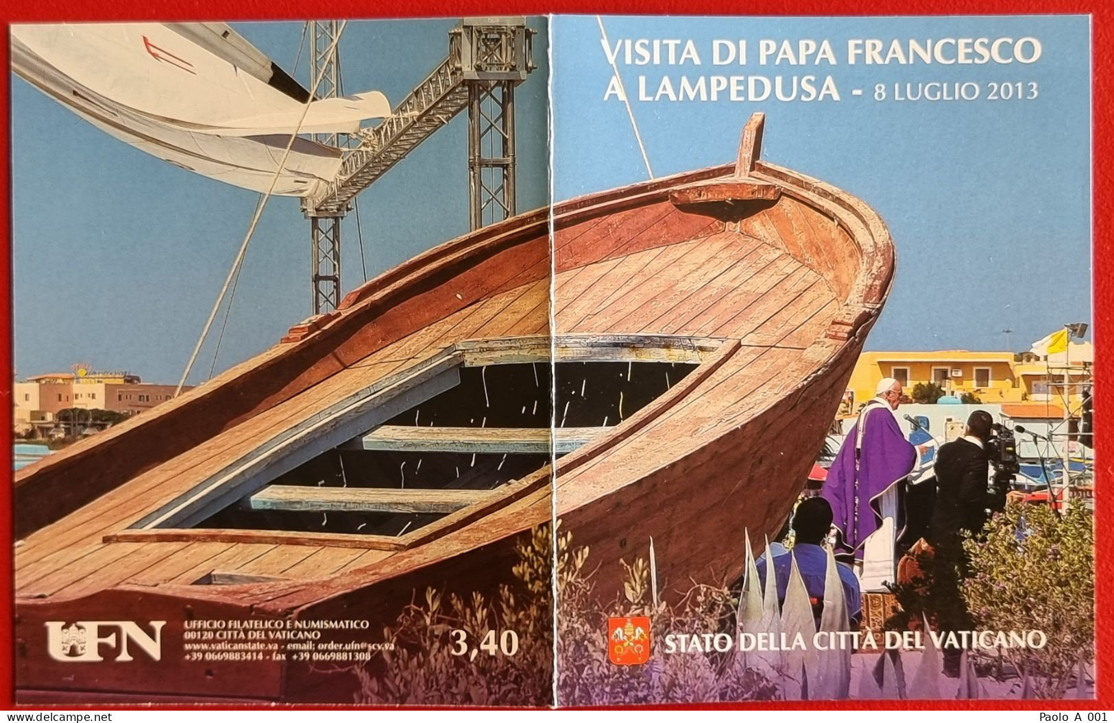 VATICANO VATIKAN VATICAN 2014 POPE FRANCIS LAMPEDUSA PAPA FRANCESCO BOOKLET FIRST DAY - Markenheftchen