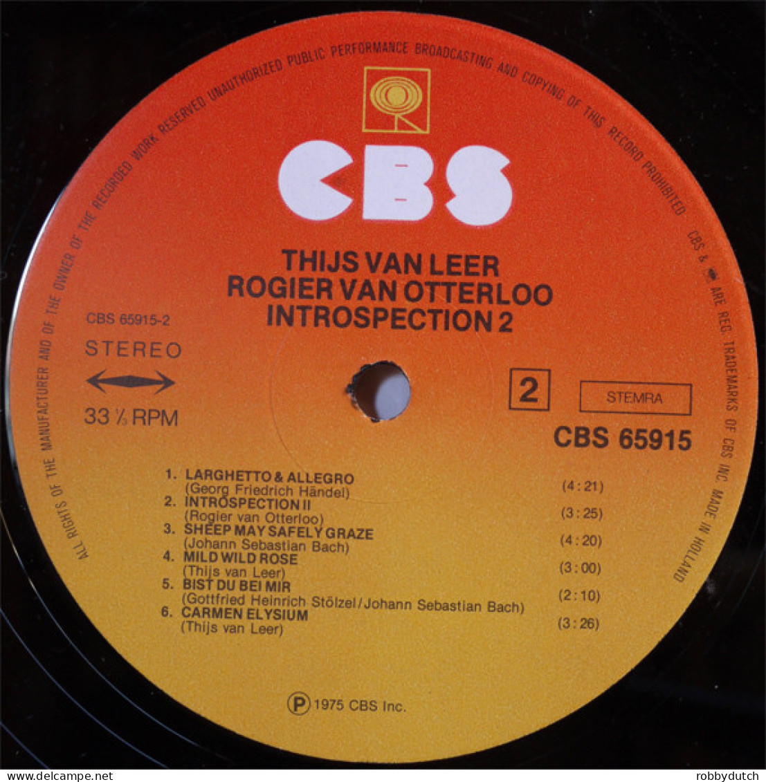 * LP *  THIJS VAN LEER - INTROSPECTION 2 (black Back Cover)  (Holland 1975) - Instrumental