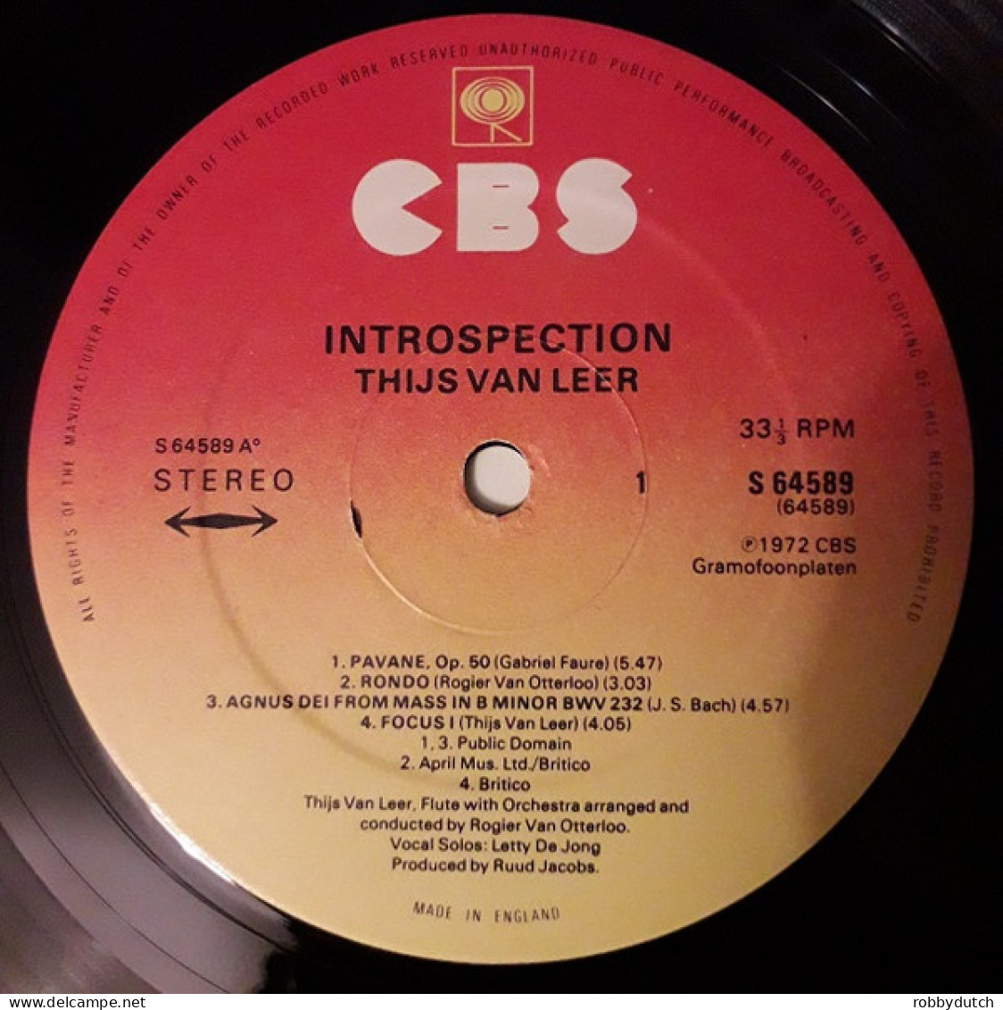 * LP *  THIJS VAN LEER - INTROSPECTION 1 (England 1972 EX-) - Instrumental